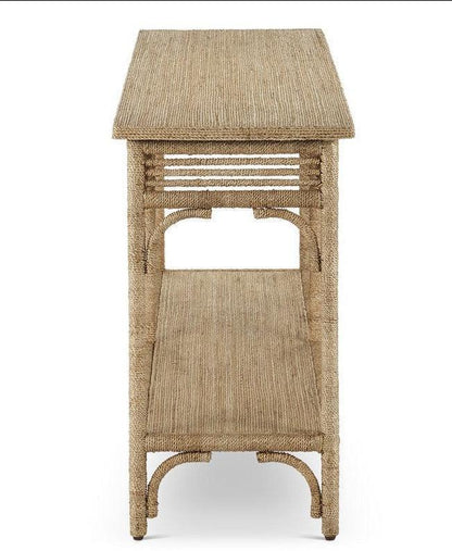 Table console en corde d'abaca tressée