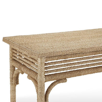 Table console en corde d'abaca tressée