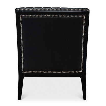 Fauteuil pantoufle moderne en cuir noir