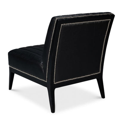 Fauteuil pantoufle moderne en cuir noir