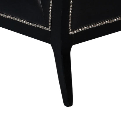 Fauteuil pantoufle moderne en cuir noir