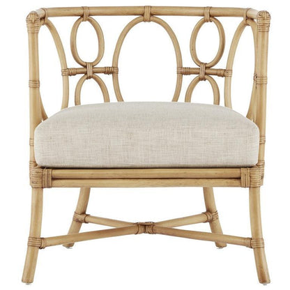 Chaise longue en rotin à dossier incurvé