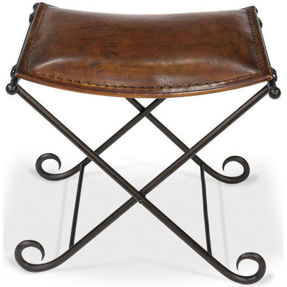Chaise de campagne courbée en cuir