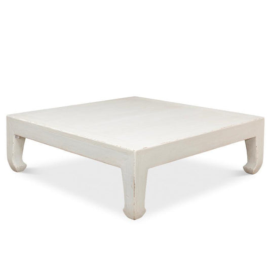 Table basse de ferme blanche vieillie