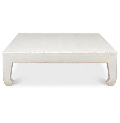 Table basse de ferme blanche vieillie