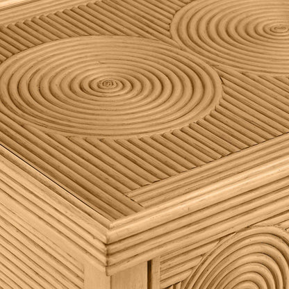 Commode à 2 tiroirs à motif rotin