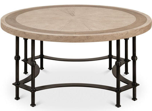 Table basse avec plateau en marqueterie équestre