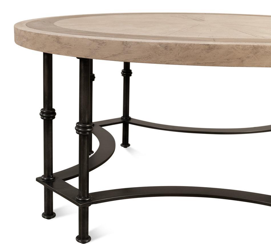 Table basse avec plateau en marqueterie équestre