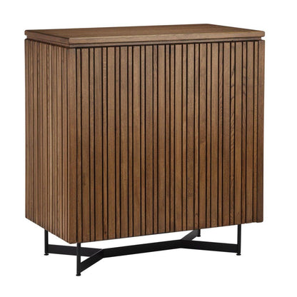 Commode latérale à 2 portes avec motif à lattes