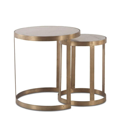 Tables d'appoint gigognes en marbre blanc
