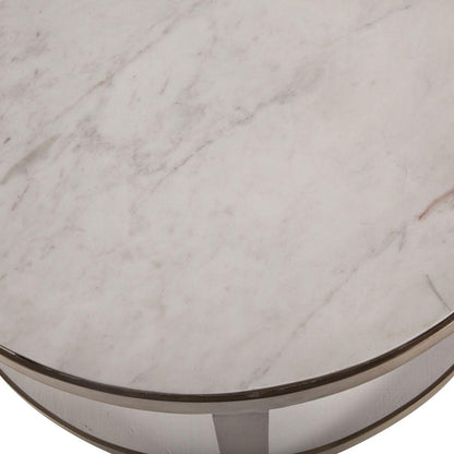 Tables d'appoint gigognes en marbre blanc