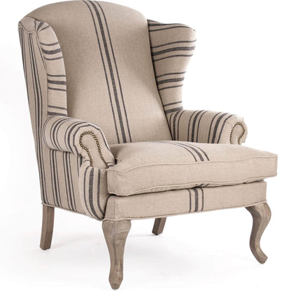 Fauteuil à rayures bleues françaises
