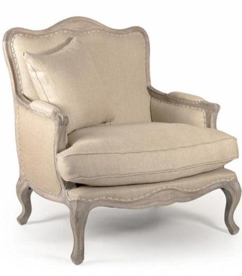 Fauteuil club en toile de jute française