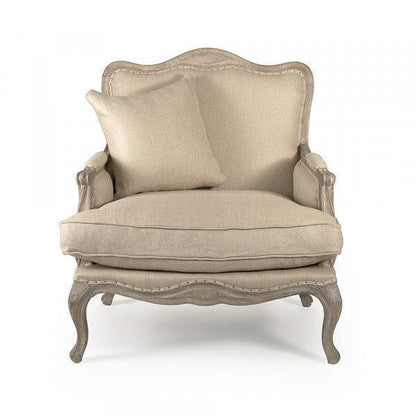Fauteuil club en toile de jute française