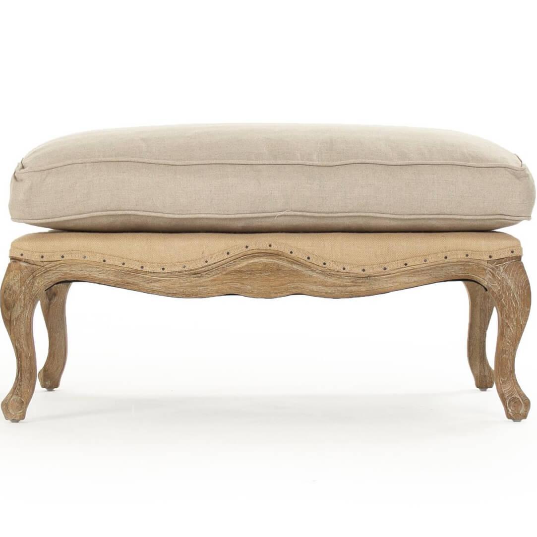 Ottoman en toile de jute française
