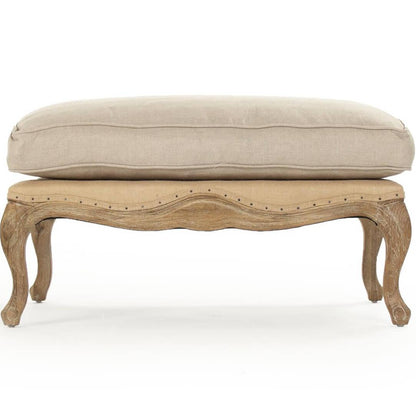 Ottoman en toile de jute française