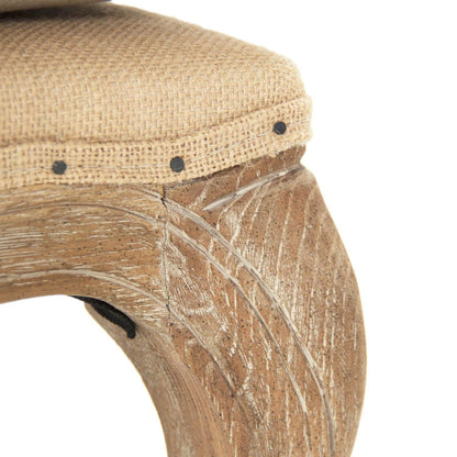 Ottoman en toile de jute française