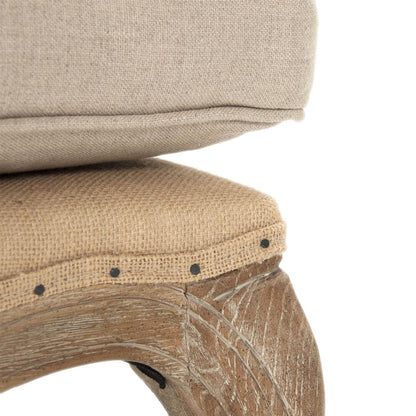 Ottoman en toile de jute française