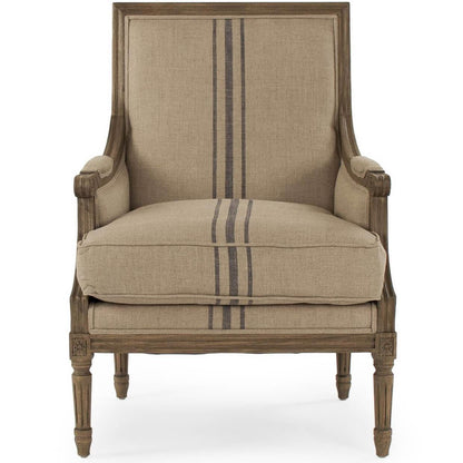Fauteuil Louis XV rayé bleu