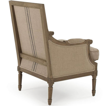 Fauteuil Louis XV rayé bleu