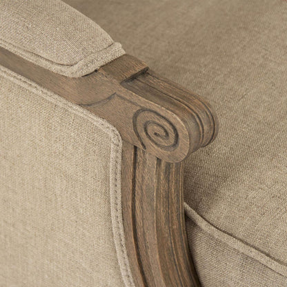 Fauteuil Louis XV rayé bleu