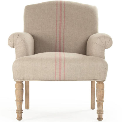 Fauteuil club rayé rouge français