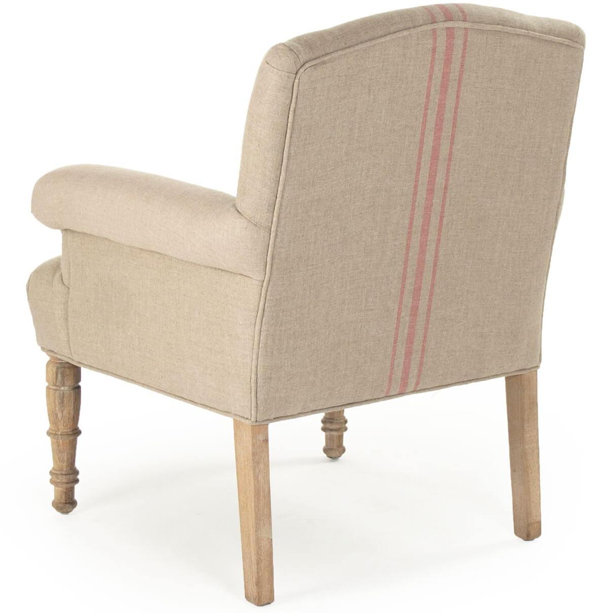 Fauteuil club rayé rouge français