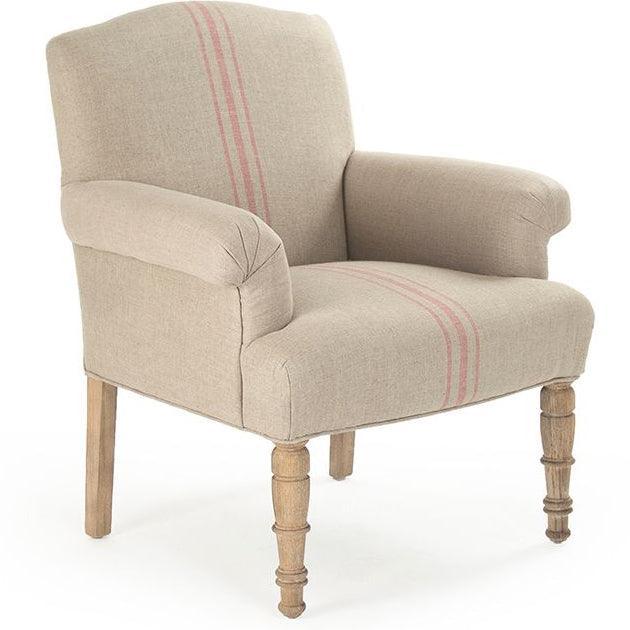 Fauteuil club rayé rouge français