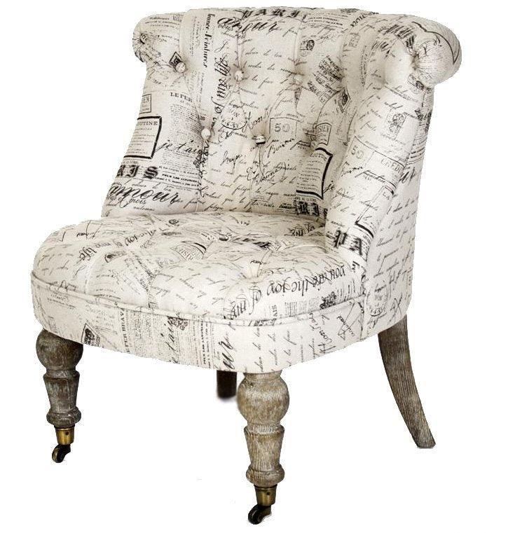 Chaise pantoufles à écriture française