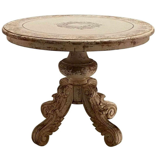 Table à manger ronde à volutes françaises