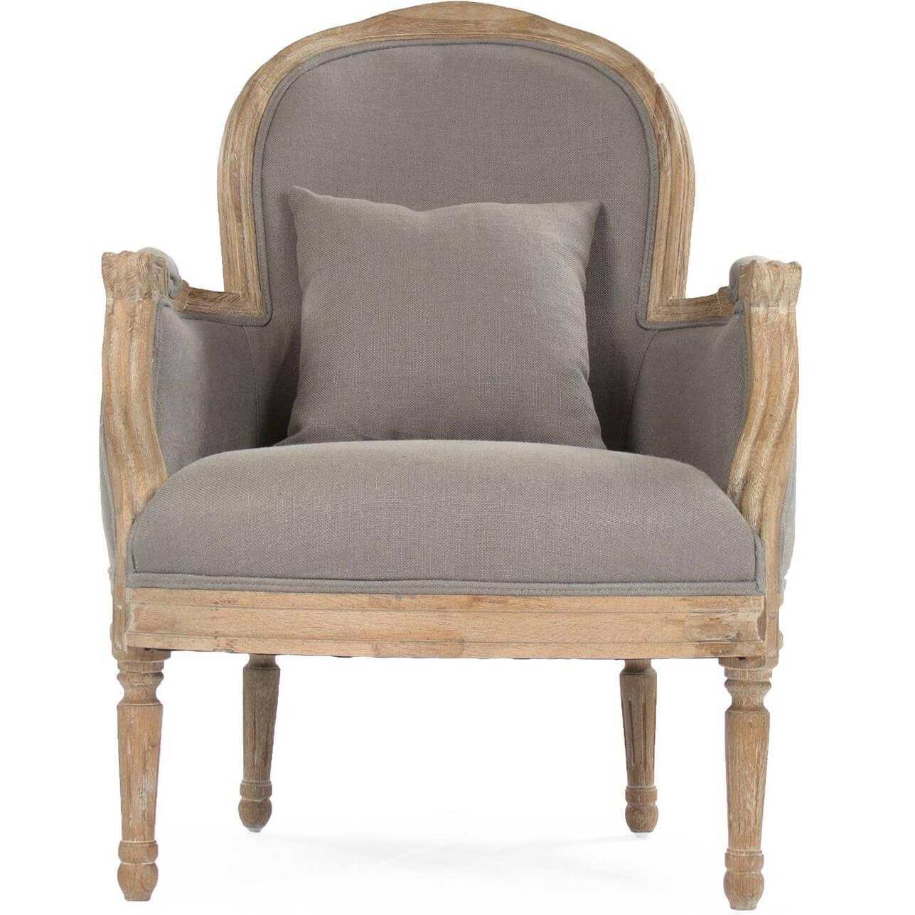 Fauteuil club français gris