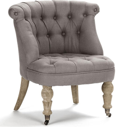 Fauteuil de coiffeuse en lin gris