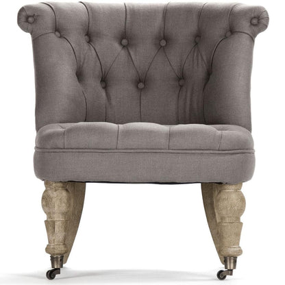 Fauteuil de coiffeuse en lin gris