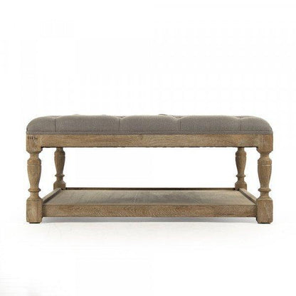Pouf carré capitonné Provence gris