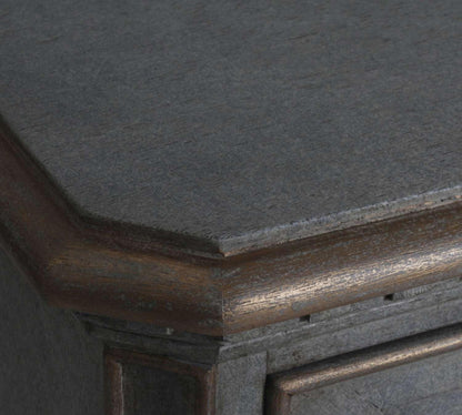 Table de chevet française grise à 3 tiroirs Maurice