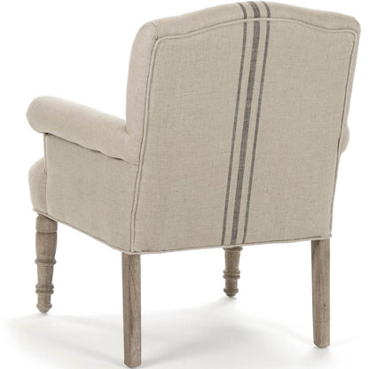 Fauteuil club rayé en sac de jute