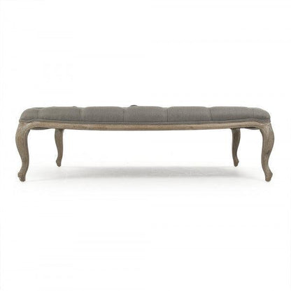 Grand pouf capitonné gris Maison