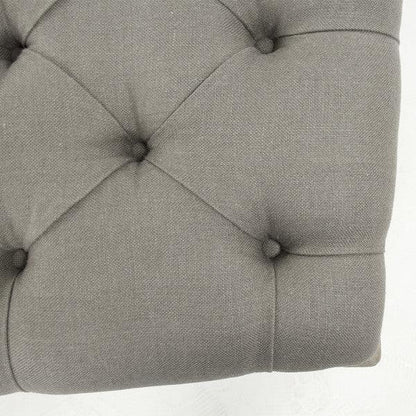 Grand pouf capitonné gris Maison