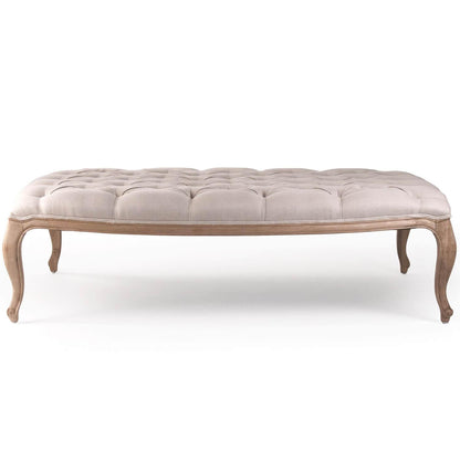 Pouf touffeté en lin naturel Maison