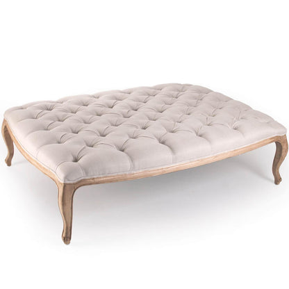 Pouf touffeté en lin naturel Maison