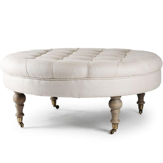 Pouf rond touffeté Maison
