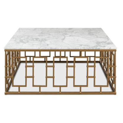 Table basse en marbre italien Brass Gate