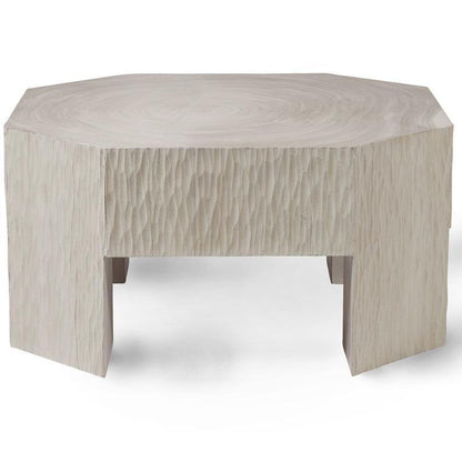 Table basse bohème moderne en chêne blanchi