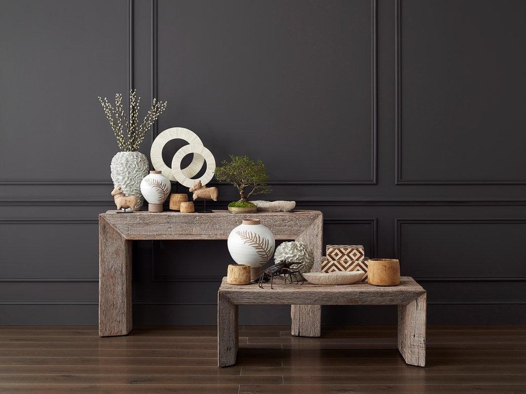 Table console en bois récupéré côtier naturel