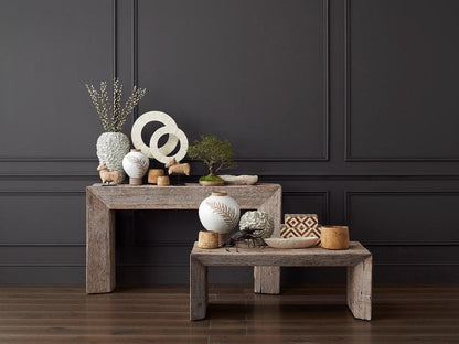 Table console en bois récupéré côtier naturel