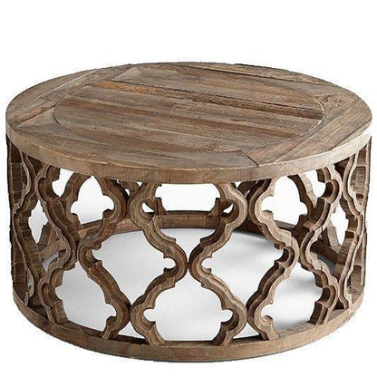 Table basse en bois naturel à quatre feuilles