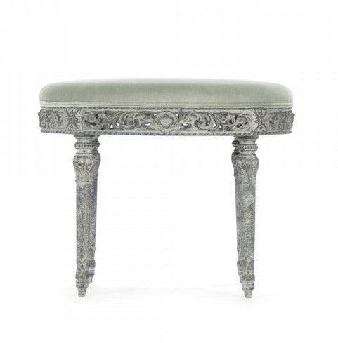 Tabouret rond français richement sculpté