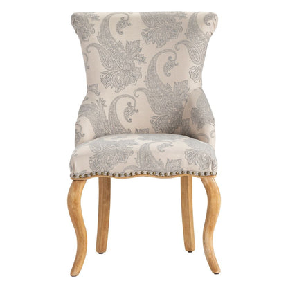 Fauteuil d'appoint gris clair à motifs cachemire