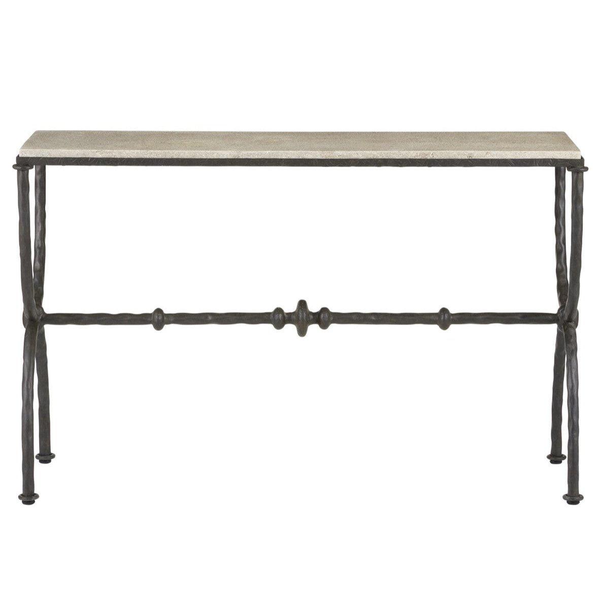 Table console en fer d'inspiration vintage