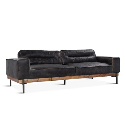 Fauteuil de salon industriel noir Portofino